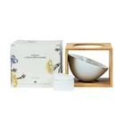 Citrus Peel&Sage 15g Wax aroma oil burner with Bamboo frame