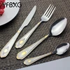5 cent items royal stainless steel silverware gold cutlery set