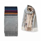 Triangle Merino Wool latest design Two Side Tone Scarf Stole Wrap Wholesale Pashmina Shawl