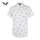 Best selling custom fashion latest casual printed pure cotton white shirts for men pictures