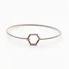 Contemporary Simple Stainless Steel Thin Cuff Bangles Women Gold Geometric Hexagon Bracelet Bangles