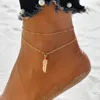 Fashion High Quality Friendship Anklet Gift Silver Plated Bead Feather Anklet Bracelet Foot Jewelry