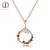 Jingjing wholesale color crystal jewelry 925 sterling silver cz rose gold pendants