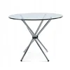 Multi functional round glass set stainless dinning table
