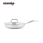 Eco-friendly feature 26cm 3ply 18/10 stainless steel frying pan induct frypan with welding handle
