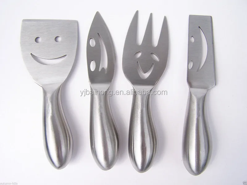 4 Piece Smiley Face Cheese Knife Set Hollow Hanndle Buy Cheese