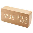 China manufacturer High quality led wooden alarm clock