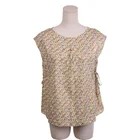 Best selling eco-friendly breathable poplin sleeveless floral print women cotton shirt blouse