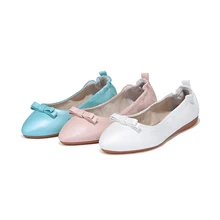 Sexy wedding foldable pu leather white flat shoes women 2019