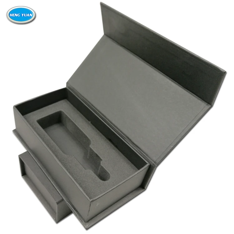 magnetic closure black matte paper cardboard perfume box with