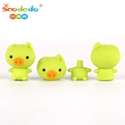School Supplies Wholesale novelty for Kids gift Cute stationery Kawaii animal 3D Green pig shape rubber Eraser