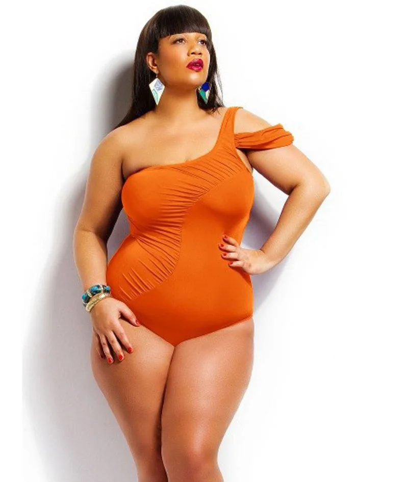 One Shoulder Swimsuit Push Up Womens Bathing Suit Plus Size High Waist Swimsuit Cut Out Swimming Suit Monokini Swim Suits