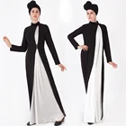 New Fashion Abaya 2019 New Fashion Classic Color Matching Muslim Women Robes Arab Long-sleeved Dress Abaya