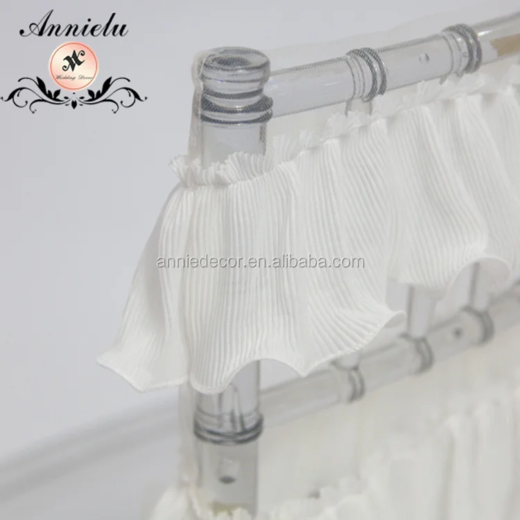 100% polyester white chiavari mesh swirl chair cover for wedding party