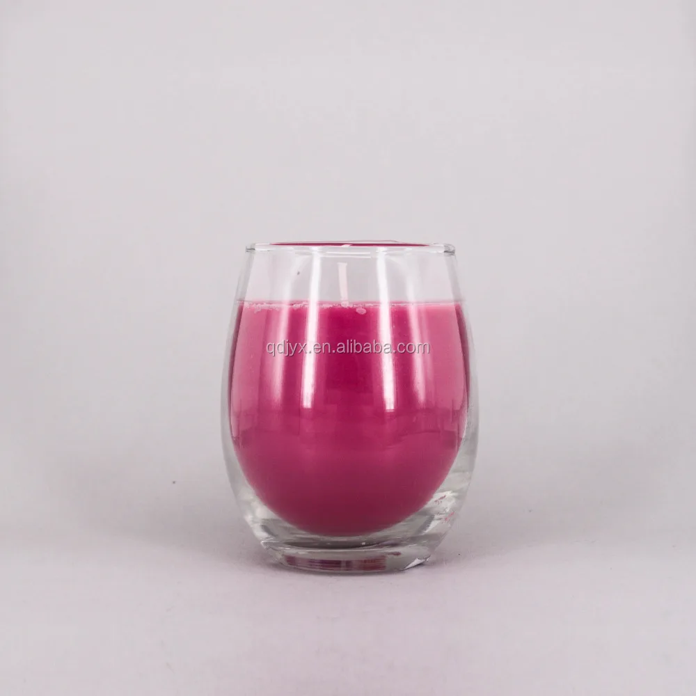 Rosa eiförmigen glas kerze mit kork deckel