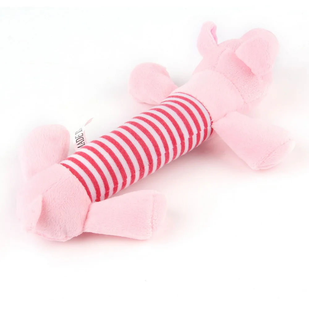 New Dog Toys Pet Puppy Chew Squeaker Squeaky Plush Sound Duck Pig & Elephant Toys 3 Designs free shipping