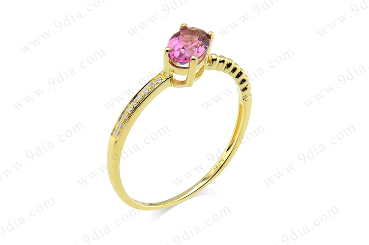 2020 Jewelry Wholesale Natural Tourmaline Gemstone Single Stone 1 Gram Gold Ring Jewelry