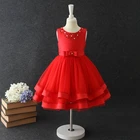 2018 boutique sweet girl red dress cotton summer medium baby kids clothes party dresses
