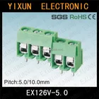 3 Spacing Small EXUUNN Electronics 3 Pins And 5.0mm Spacing Screw Type Terminal Block Connector EX126V-5.0