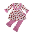 manufacturer directly sale valentine baby girl clothes ruffle kids outfit