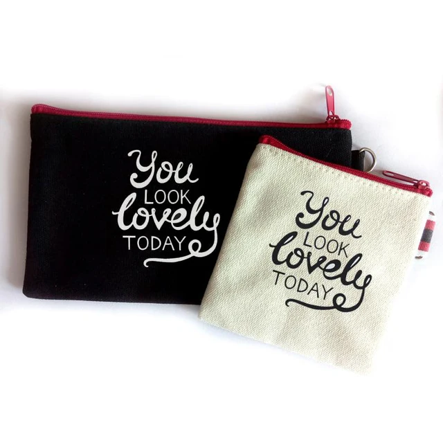 image logo 100% cotton toiletry cosmetic pouch canvas makeup ba
