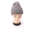 Grey Wool Knitting Cap and Hat, Fashion Knitted Beanie For Adults