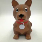 15cm Hot-selling Custom Seated Doggy Shaped Vinyl Coin Bank PVC Anime Money Safe Box