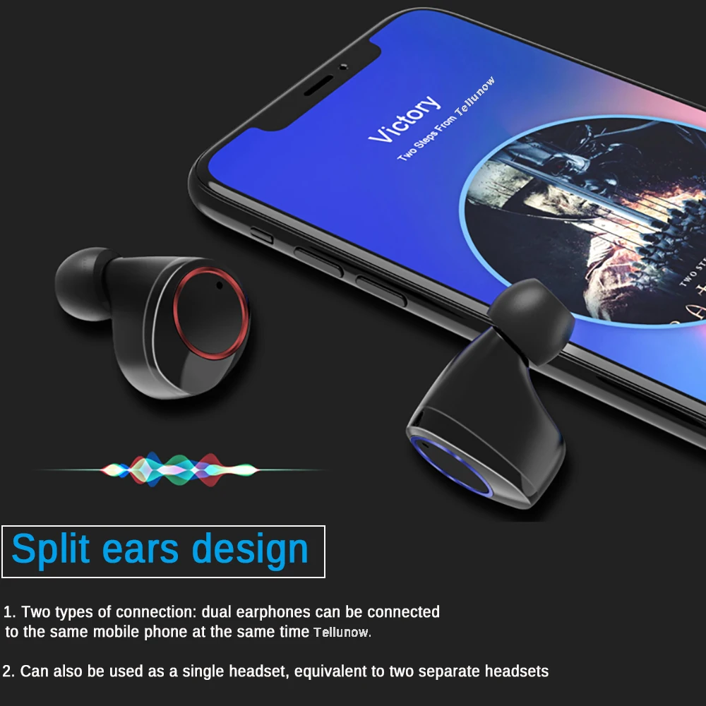 TWS Wireless Earphone Blue tooth 5.0 Earphones Power Display Touch Control Sport Stereo Two Way Radio Earbud Charging Box - ANKUX.COM