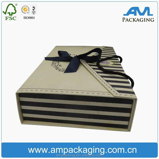 custom apparel gift packaging box folded gift box with ribbon