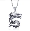 Valentine's gift vintage Retro style 316l stainless steel Chinese casting dragon pendant for boyfriends cool lucky gift