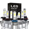 COB Chip Car LED 60W 6000LM Headlight Bulbs H1 H3 H4 H7 H11 880 9008 Plug Hi/Lo Beam LED Auto Headlights S2