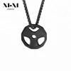 Trendy Simple New Men Fitness Dumbbell Pendant Sports Barbell Necklace
