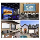In stock 120inch 16:9 polyester fabric portable simple projection screen accept OEM size