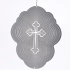 Laser Cut Wind Spinners 3d Classical Stainless Steel Wind Spinner- 3D Cross Laser Cut Wind Spinner