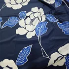 Flower printed 100% silk crepe de chine fabric