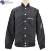 Jackette For Men adult embroidery logo 100% cotton black zip up Anti-shrink bomber jacket for dancing