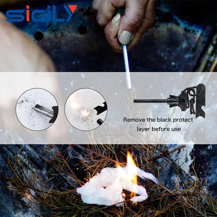 10 in 1 Emergency Gear Items Outdoor Camping Equipment: Survival Paracord Bracelet, First Aid Kit, Survival Kit