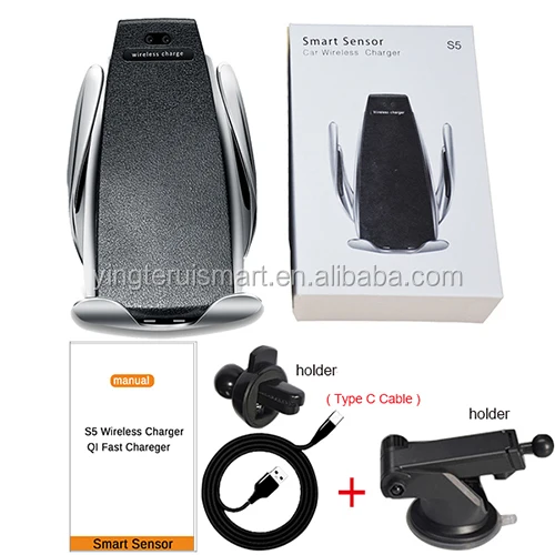 Chargeur de Voiture Sans Fil 10 W S5 Automatique De Serrage Rapide De Charge Support de Téléphone dans la Voiture pour iPhone xr Huawei Samsung téléphone intelligent - ANKUX Tech Co., Ltd