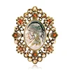European and American vintage brooch beauty head necklace pendant fancy bag brooch pin