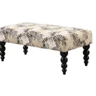 French style fabric upholstered long bench stool