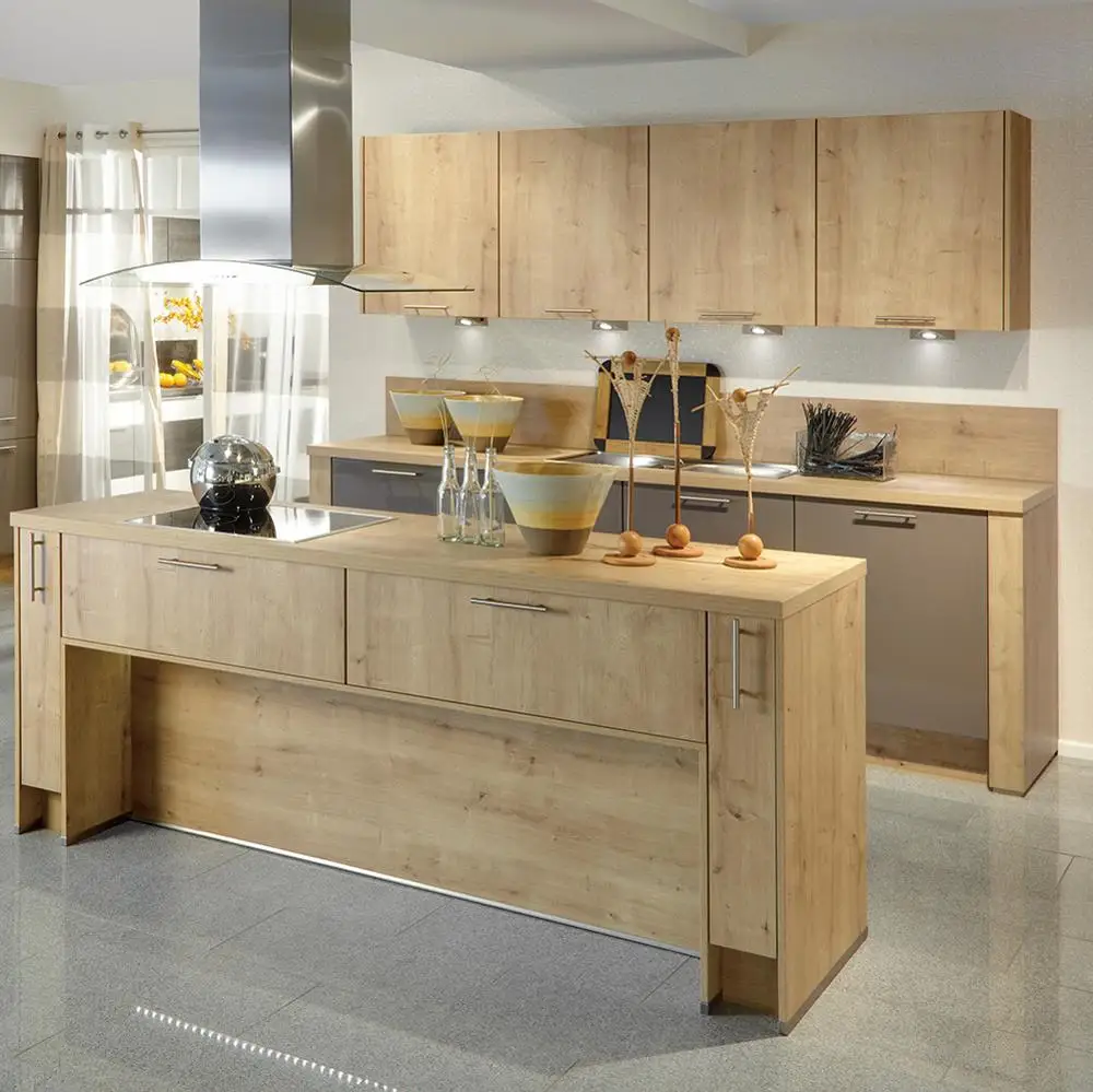 Latest Commercial Wooden Classical Design Pvc Modular Kitchen