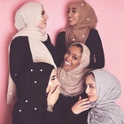 Multi-Function Muslim Sports Beads Pearl Shawl Hijab Muslim Scarf Ladies Stoles Scarf Shawl Sheer Head Pashmina Wholesale