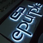 Custom metal face aluminum led sign backlit chrome 3d car logo