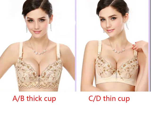 Slimgril Women's Sexy Lace Bra Floral Embroidery Push Up adjustable 3/4 A B  C D Cup Bra Female Big Size Underwear 32 34 36 38 90 - AliExpress