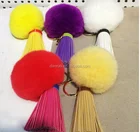 Passion Jewelry Promotional Gifts Tassel Keychain with Rabbit Fur Ball