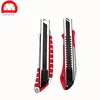 Retractable Box Cutter Utility Knife - EASY SELF LOADING Zinc Extra 4 Sharp Rust Proof Razor Snap Off Blades Set - Metal SAFETY