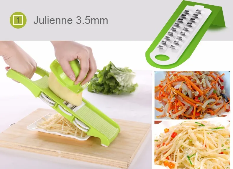 Mandoline Slicer With 6 Interchangeable Stainless Steel Blades, Vegetable Grater