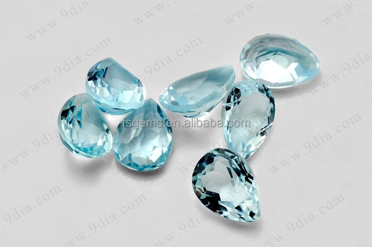 Sky Blue Topaz Pear Shape Natural Gemstone for Silver Jewelry