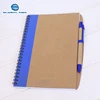 Custom Recycled Kraft Paper Spiral Notebook with Pen