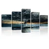 5 Piece Large Canvas Wall Art Ocean Landscape Picture Lightning Strikes in the Clouds Storm Weather Blue Sea Wave Wall Decor